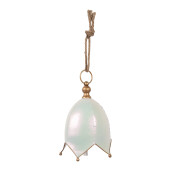 Clopotel Craciun metal alb auriu Ø 19x26 cm