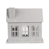 Casuta Craciun metal gri 26x17x24 cm