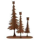 Sfesnice lumanari Craciun metal maro 25x9x33 cm