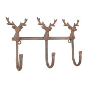 Cuier perete fier maro Reni 27x5x15 cm