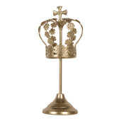 Decoratiune Coroana metal auriu Ø 12x30 cm
