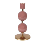 Sfesnic lumanare metal auriu roz Ø 9x19 cm