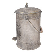 Cos gunoi cu pedala metal gri 24x24x31 cm