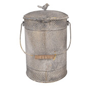 Cos gunoi cu pedala metal gri 24x24x31 cm