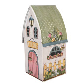 Casuta decorativa metal multicolor 12x11x23 cm