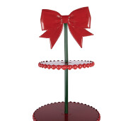 Platou supraetajat metal rosu negru Ø 31x80 cm