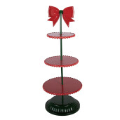 Platou supraetajat metal rosu negru Ø 31x80 cm