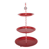 Platou supraetajat metal rosu  Ø 35x64 cm