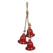 Clopotei Craciun metal rosu 17x23x52 cm