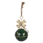 Clopotel Craciun metal verde auriu Ø 19x45 cm