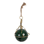 Clopotel Craciun metal verde auriu Ø 19x45 cm