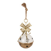 Clopotel Craciun metal alb auriu Ø 19x45 cm