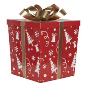 Set 2 decoratiuni Craciun Cadouri metal multicolor (2) 26x26x33 / 21x21x27 cm