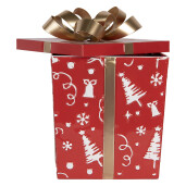 Set 2 decoratiuni Craciun Cadouri metal multicolor (2) 26x26x33 / 21x21x27 cm