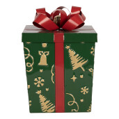 Set 2 decoratiuni Craciun Cadouri metal multicolor (2) 26x26x33 / 21x21x27 cm