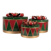 Set 3 decoratiuni Craciun Cadouri metal multicolor (3) Ø 31x24 / Ø 26x20 / Ø 20x15 cm