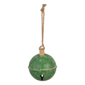 Clopotel Craciun metal auriu verde Ø 16x18 cm