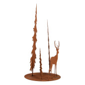 Decoratiune Craciun Brazi cu Ren metal maro 30x25x50 cm