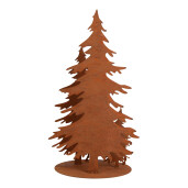 Decoratiune Craciun Brazi cu Ren metal maro 30x25x50 cm