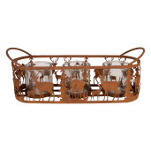 Suport lumanari sticla metal maro Forest  37x11x13 cm
