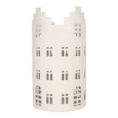 Candela lumanare Casuta metal alb Ø 13x23 cm
