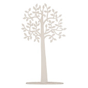 Decoratiune metal alb Copac 12x10x21 cm