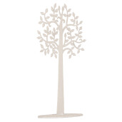 Decoratiune metal alb Copac 12x10x21 cm