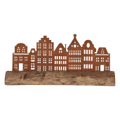 Decoratiune Casute metal lemn maro 25x5x8 cm
