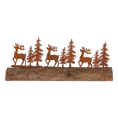 Decoratiune Brazi si Reni metal lemn maro 25x5x6 cm