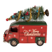Masinuta Craciun metal multicolor 21x10x17 cm