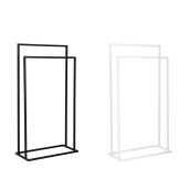 Set 2 suporturi prosoape fier alb negru 45 x 21,5 x 84 cm