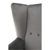 Fotoliu tapiterie textil gri picioare lemn negru Rodeza 80x84x104 cm