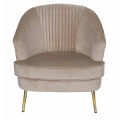 Fotoliu catifea crem 72 x 68 x 80 cm