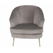 Fotoliu catifea gri 72 x 68 x 80 cm