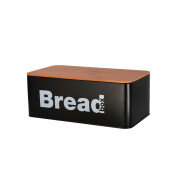 Cutie depozitare paine metal bambus 33 x 18 x 12 cm