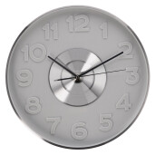Ceas perete aluminiu argintiu gri 40 cm
