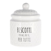 Borcan ceramica alba neagra Biscotti 15 x 20 cm