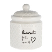 Borcan ceramica bej neagra Biscotti 15 x 20 cm