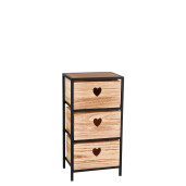 Comoda fier negru lemn maro 35 x 25 x 67 cm