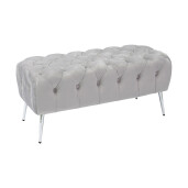 Bancuta catifea gri 100 x 42 x 45 cm