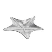 Platou decorativ metal argintiu Stea de Mare 39 x 39 cm