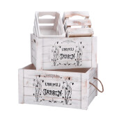 Set 4 cutii depozitare lemn negru alb Mon Petit 2 x 20 x 15 x 16, 35 x 25 x 18, 40 x 30 x 20 cm