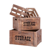 Set 4 cutii depozitare lemn maro negru 20 x 15 x 16, 35 x 25 x 18, 40 x 30 x 20 cm