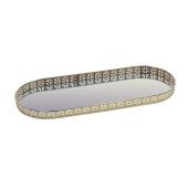 Tava decorativa metal auriu 43 x 17 cm