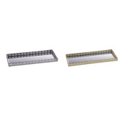 Set 2 tavi decorative metal auriu argintiu 40 x 16 cm