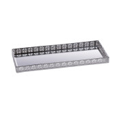 Tava decorativa metal argintiu 40 x 16 cm