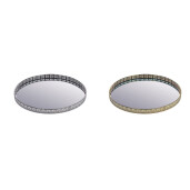 Set 2 tavi decorative metal auriu argintiu 35 cm