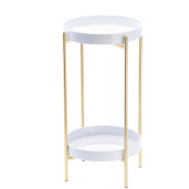 Masuta metal auriu alb  30 x 60 cm