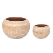 Set 2 ghivece flori teracota maro Minh Ø54x38h; ø35x26h