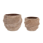 Set 2 ghivece flori teracota maro Teide Ø35x27h; ø54x41h
